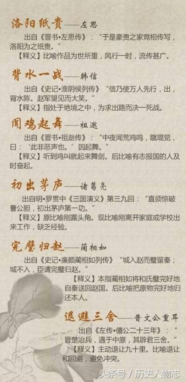 涨知识——五十个和中国历史人物有关的成语，你知道几个？_搜狐网