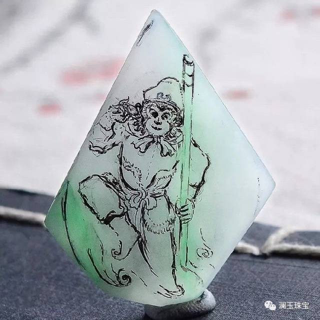 玉雕齐天大圣,这是变成唐僧大徒弟时候的装扮,寓意火眼金睛,明察秋毫.