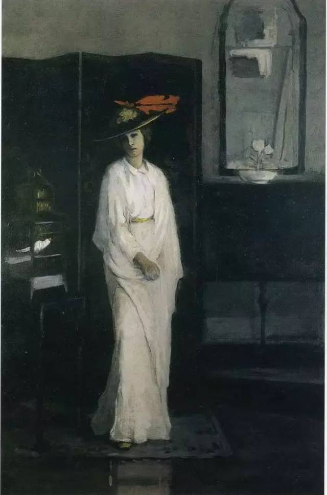 romaine brooks「lady with   white cockatiel」,1922年