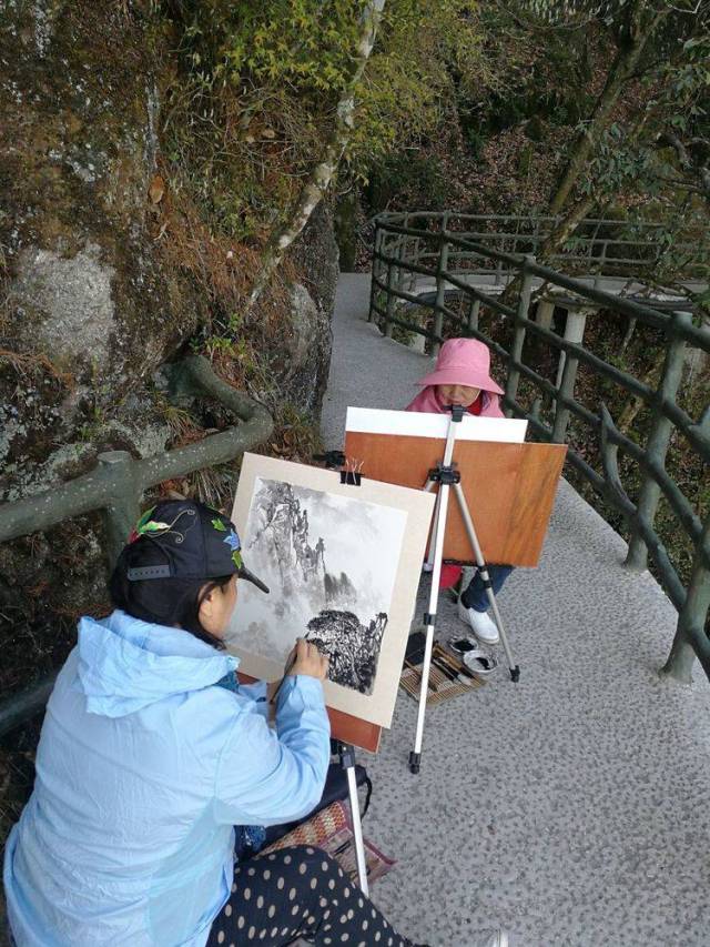 画家万嘉模,谢年俊江西羊狮慕写生采风全记录