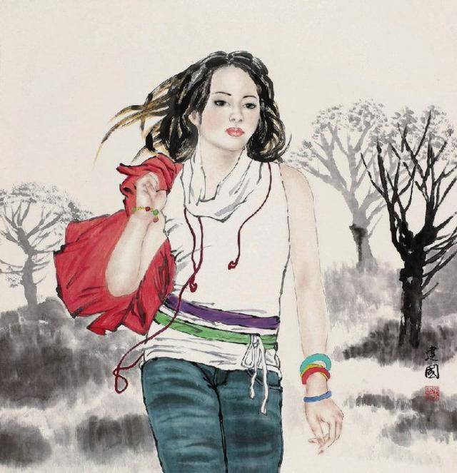 论国画的发展方向,中国名画里的女性美,人体水墨画中绝美女仙子_手机