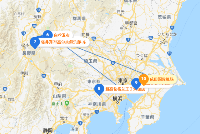 轻井泽在日本的地图图片