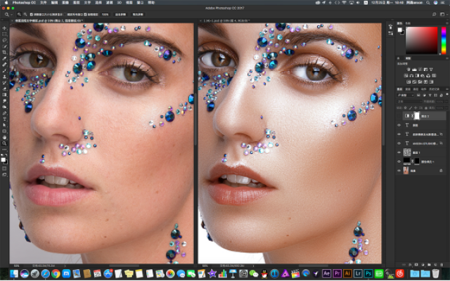 检查高亮区域是否过曝,放大后看,依然高亮区纹理清晰可见