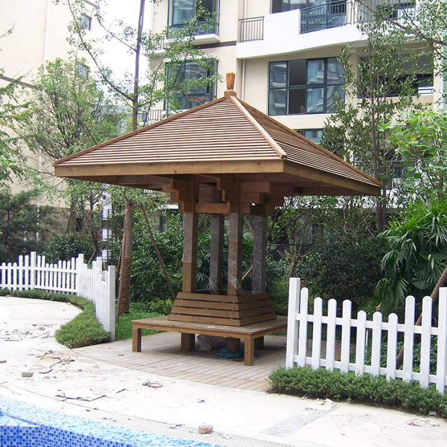 现代简易防腐木凉亭图片大全