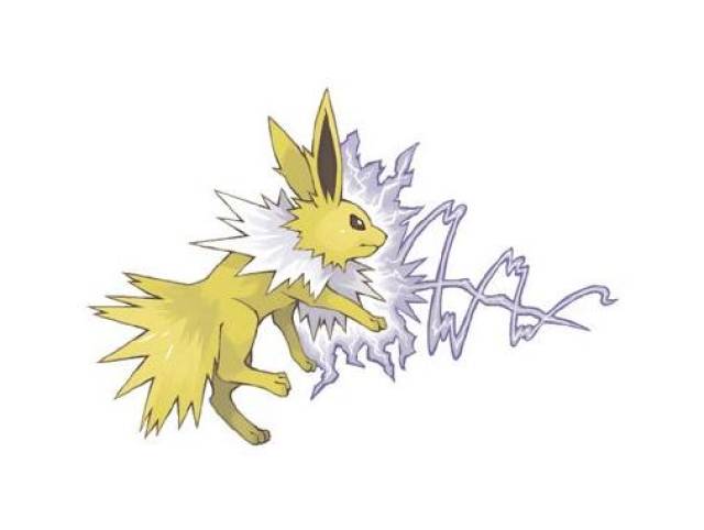 雷宝可梦——雷伊布(属性:电)和水伊布一样,雷伊布