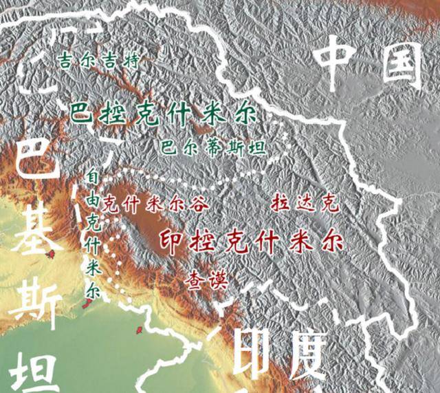 克什米尔地区地图图片