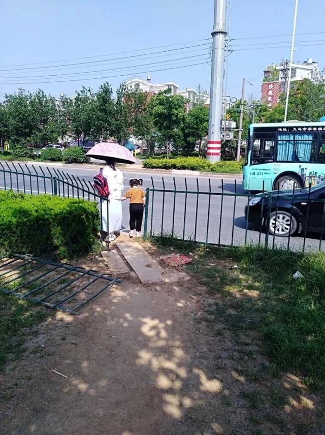 ② 两条横穿五洲大道隔离带的"便道"相距不足300米 此时,道路中间隔离