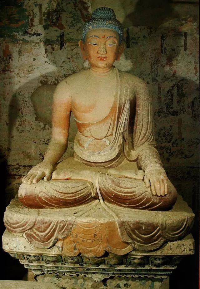 结跏跌坐彩塑,敦煌莫高窟085窟