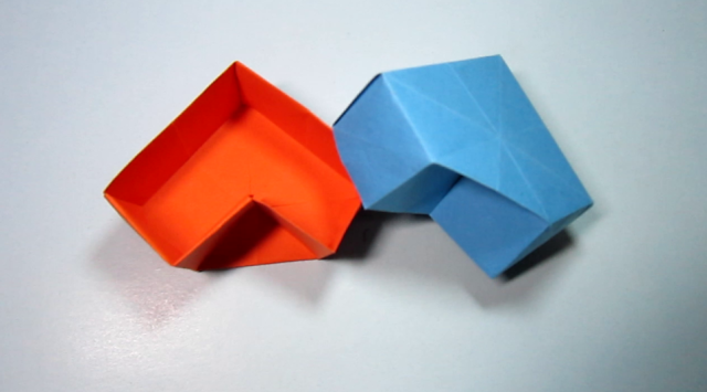 纸艺手工折纸立体心形盒子,简单又漂亮的爱心收纳盒折法