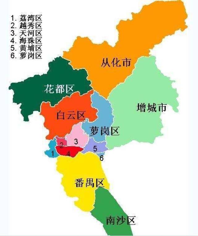 广州板块区分地图图片