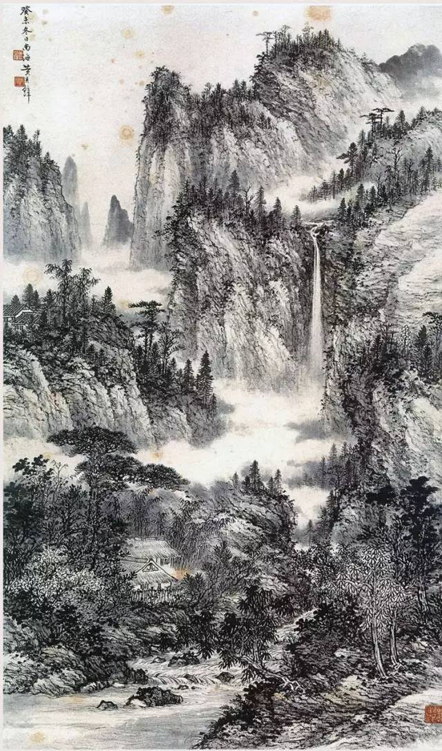 黄君璧山水幅，气势万千！_搜狐网