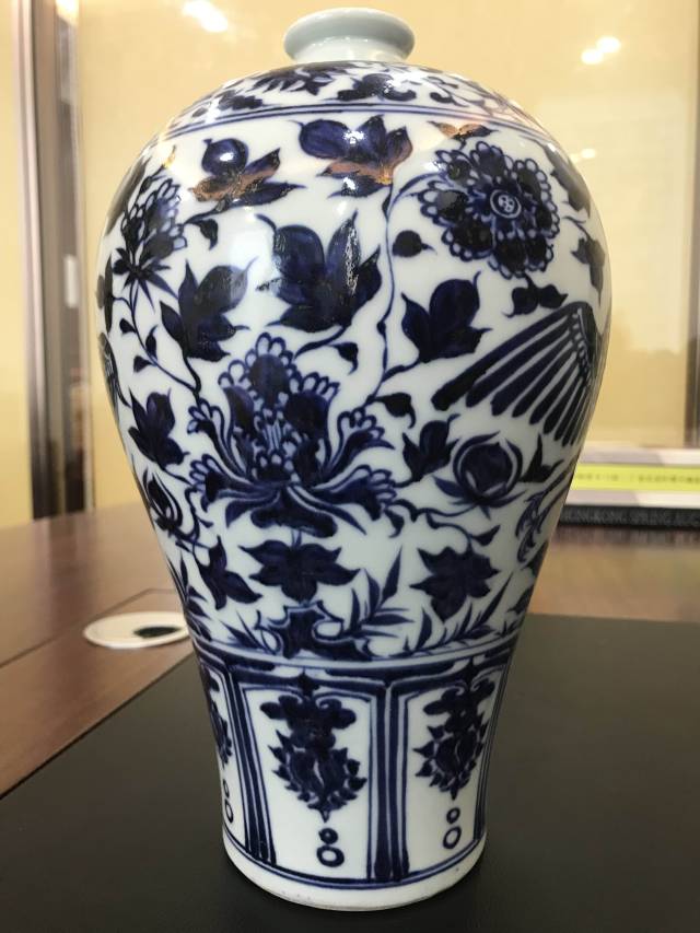 中国　青花　花卉雲龍鳳凰文　梅瓶　V　6953 元青花牡丹花卉缠枝凤凰起舞云纹梅瓶_搜狐网