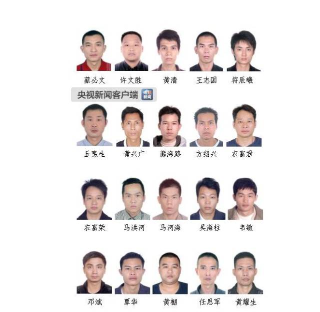 犯罪嫌疑人的名单和照片!