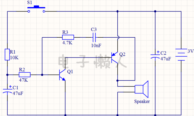 出處:電子懶人的基礎硬件電路圖講解——互補型多諧自激振盪器組成的