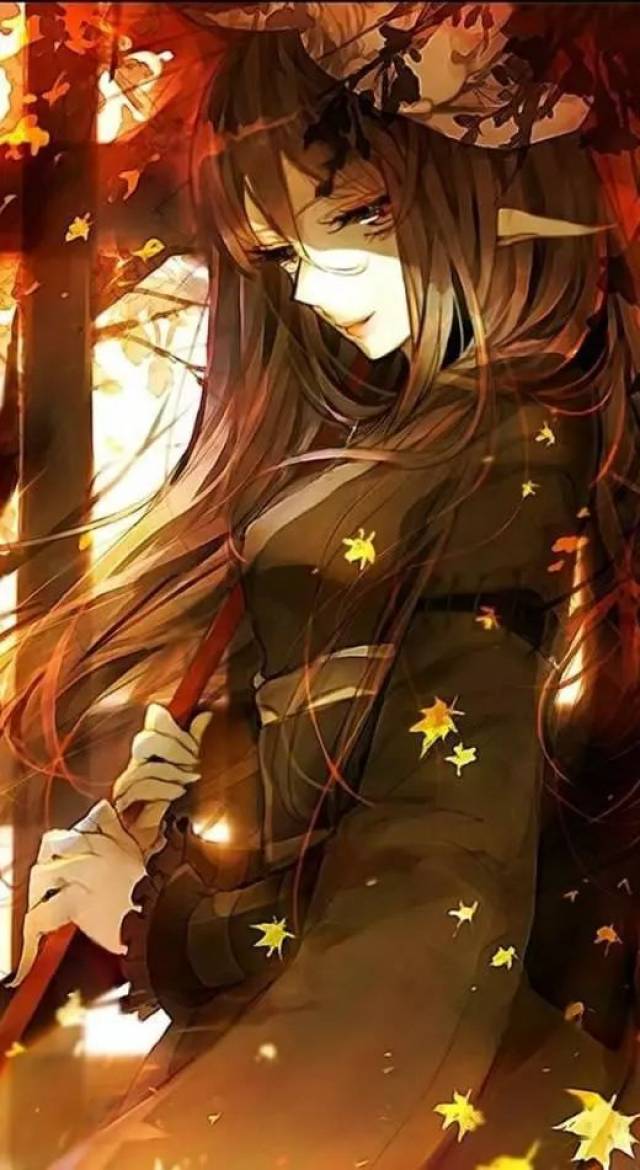 未来很迷茫,但我们要坚强 枫叶系的动漫女生头像