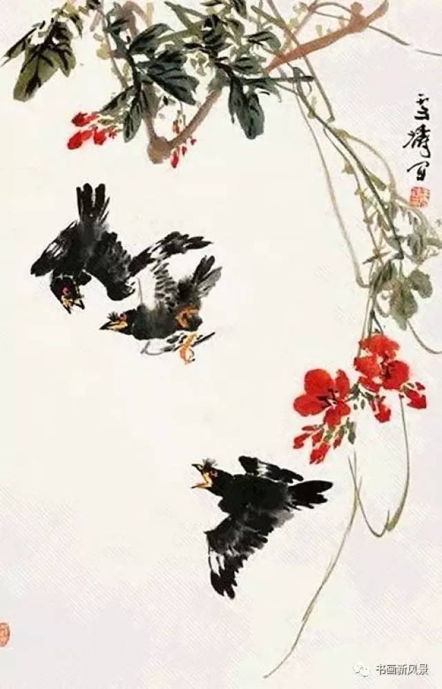 三位大师画飞鸟,绝啦!