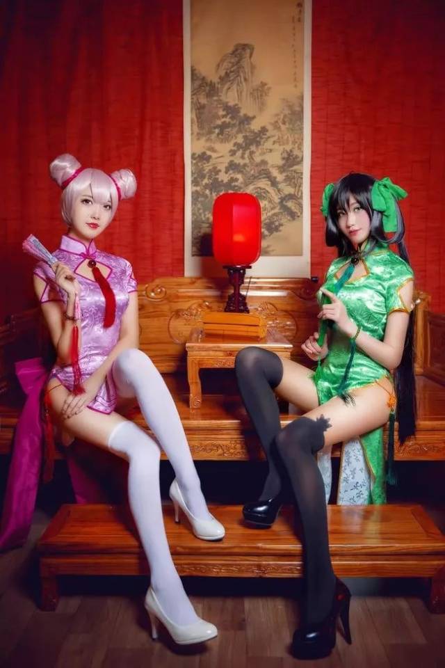 王者荣耀小乔孙尚香同人旗袍cos别和大小姐争宠哦