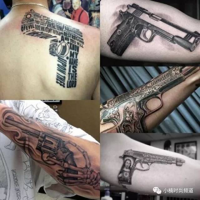枪械纹身图案图片