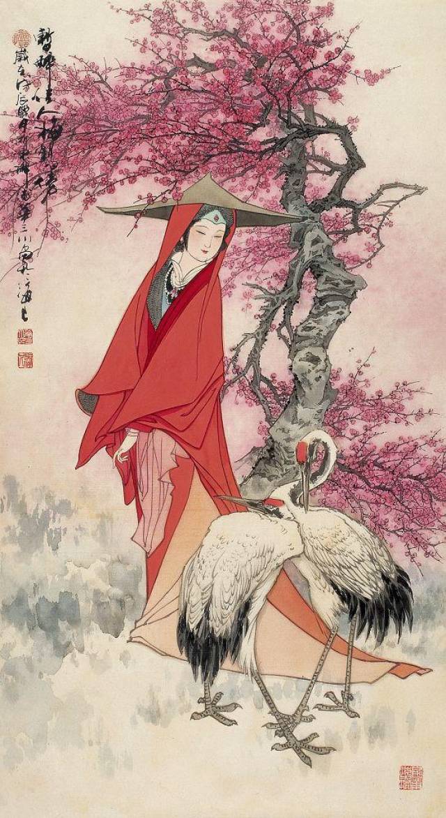 华三川的工笔仕女画,华贵,富丽,细腻至臻,清秀,恬静,典雅