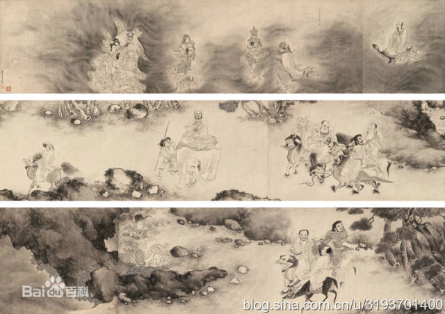 罗汉图集—古代之（明）丁云鹏.长卷_搜狐网