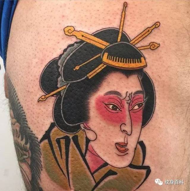 日式风格的人物头像纹身