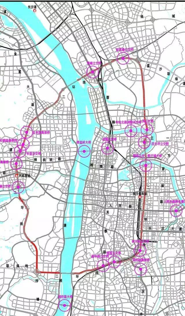 洪山廟大橋 8.四方坪立交橋 9.車站北路瀏陽河大橋 10.波隆立交橋 11.