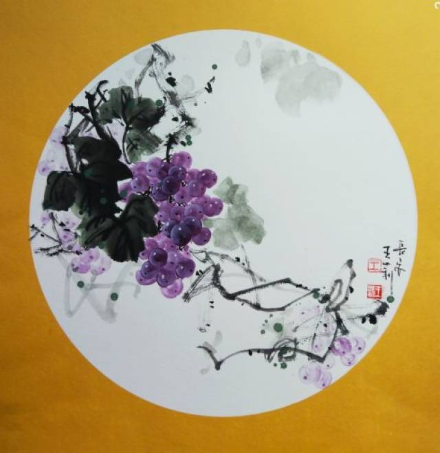 著名画家米龙写意葡萄团扇高研班首期学员结业作品展