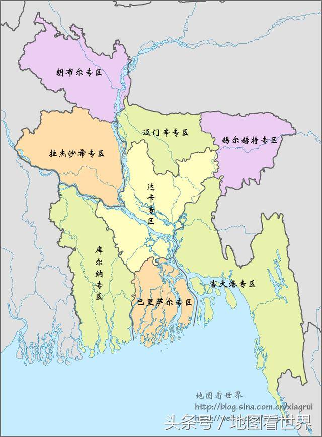 孟加拉国地图位置图片