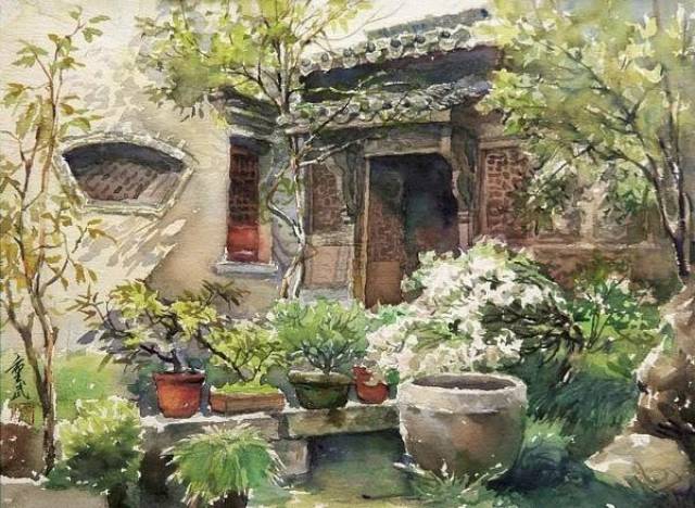 天津美院教授陈重武乡村美景水彩画作品欣赏