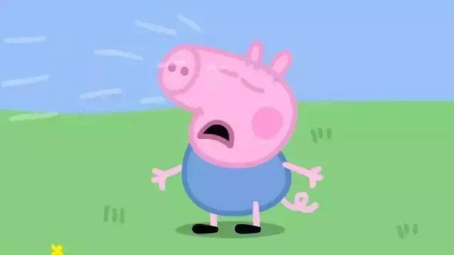 "huff, puff!" george is not having fun.