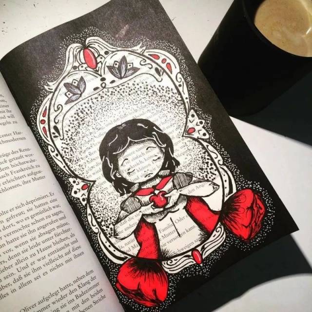 手绘丨学渣的课本都是用来画画的,学霸你不会懂