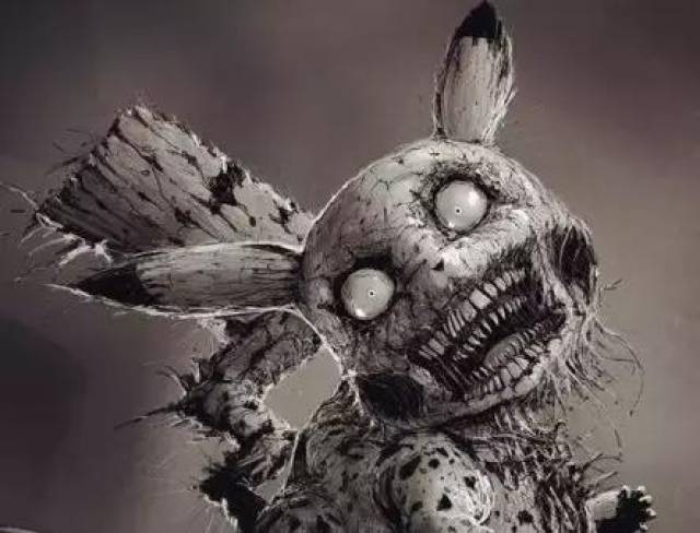 另类画风《神奇宝贝》插画,杰尼龟张牙舞爪,皮