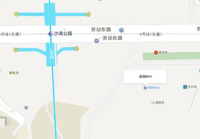 地铁2号线沙湾公园站3号口直达