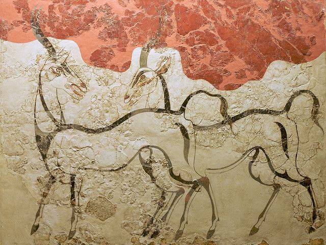 图6,春之花壁画 一室三面壁画,红色百合花,火山石,快乐的燕子.