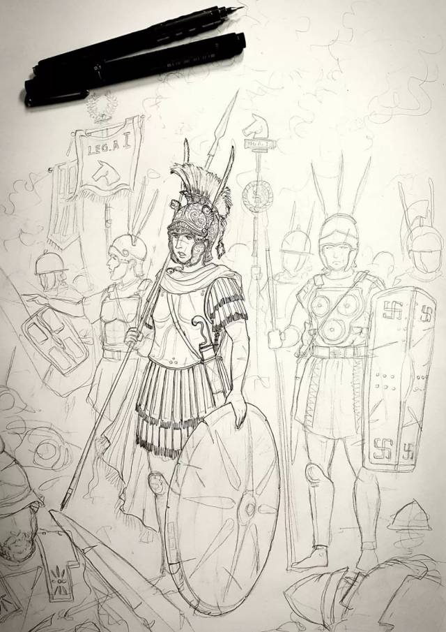 一组根据历史资料手绘的女性盔甲