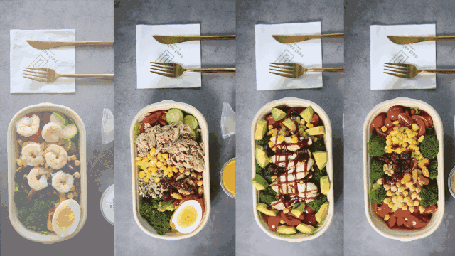 沙拉≠吃草 囊括主食,肉类还有各种蔬菜水果 是作为代餐的健康选择