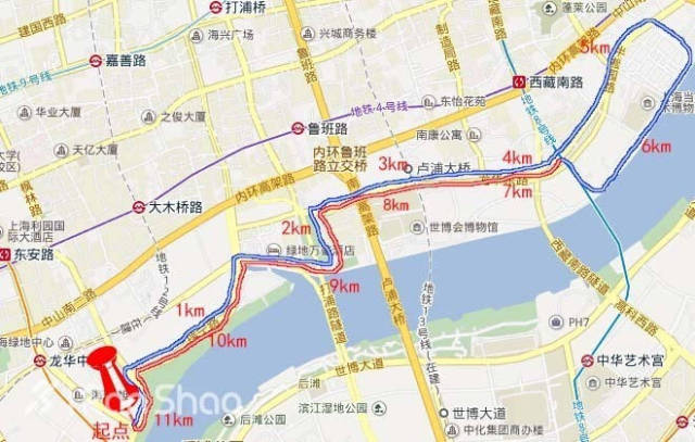 上海45km滨江步道地图图片