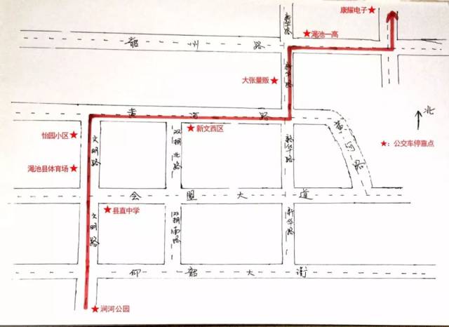 5路公交车路线图