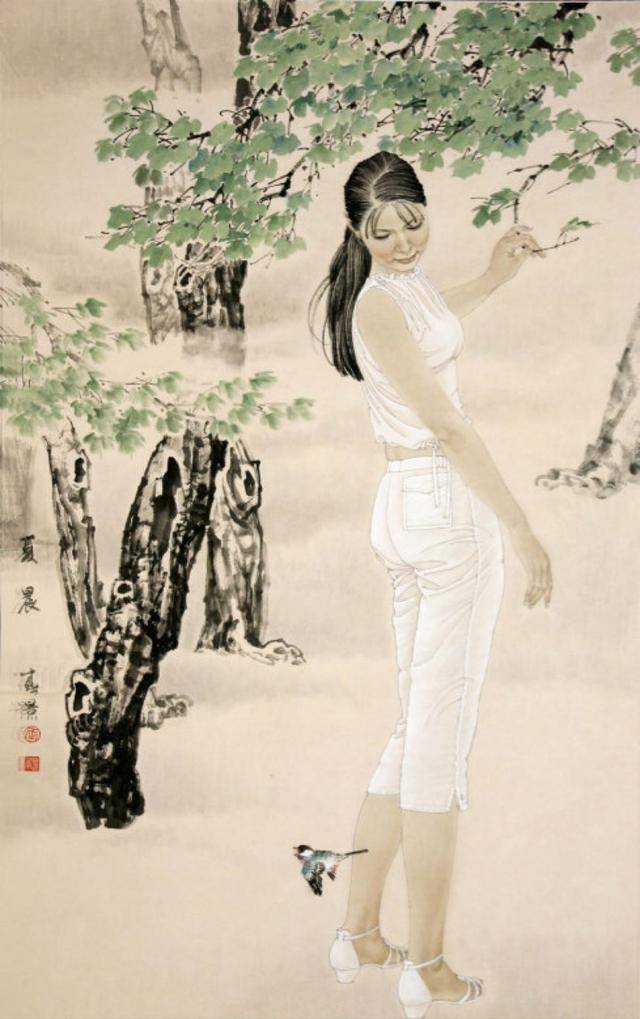 工笔人物美女画欣赏:美到让人窒息,上演工笔人体极致的诱惑!