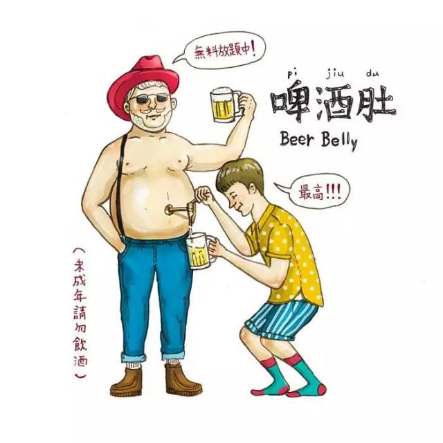 啤酒肚体贴表情包图片