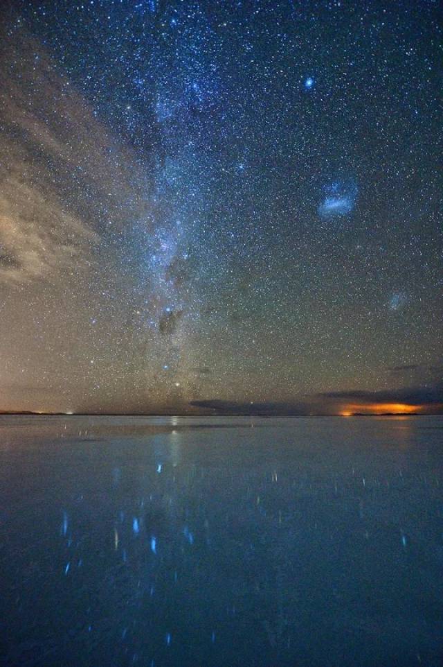 玻利维亚天空之镜星空图片