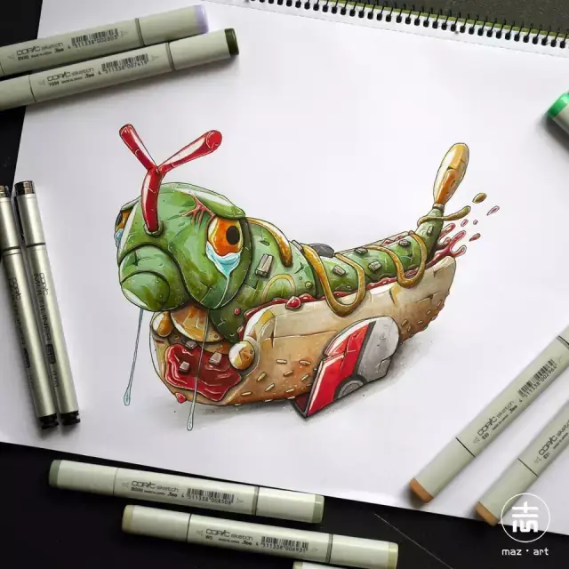超级拉风的马克笔手绘作品,赶紧学起来
