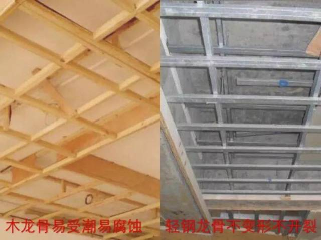 木工施工工艺,细节    吊顶全部采用轻钢龙骨,取缔木龙骨