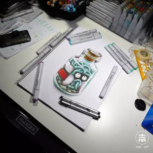 超级拉风的马克笔手绘作品,赶紧学起来