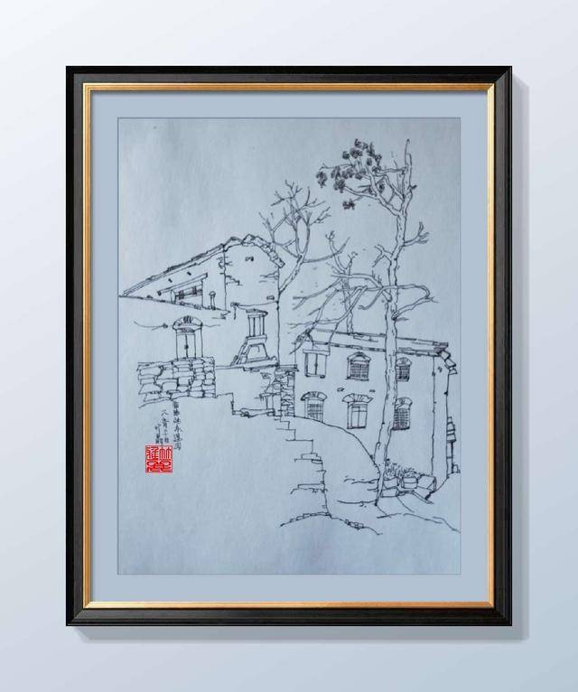 10,李正强的钢笔画《圣地眼眸》 尺寸:78cm×53cm蘸水钢笔g笔尖(个人