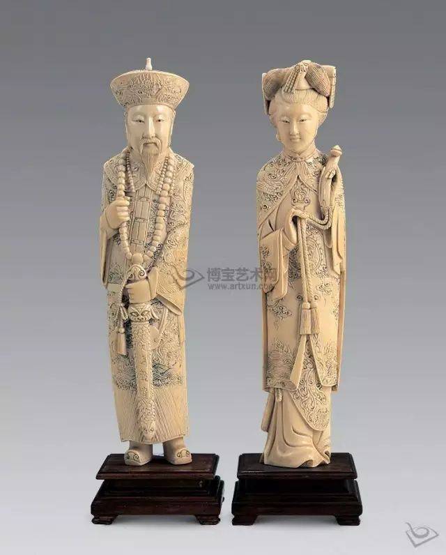 艺术欣赏:象牙雕皇帝皇后像
