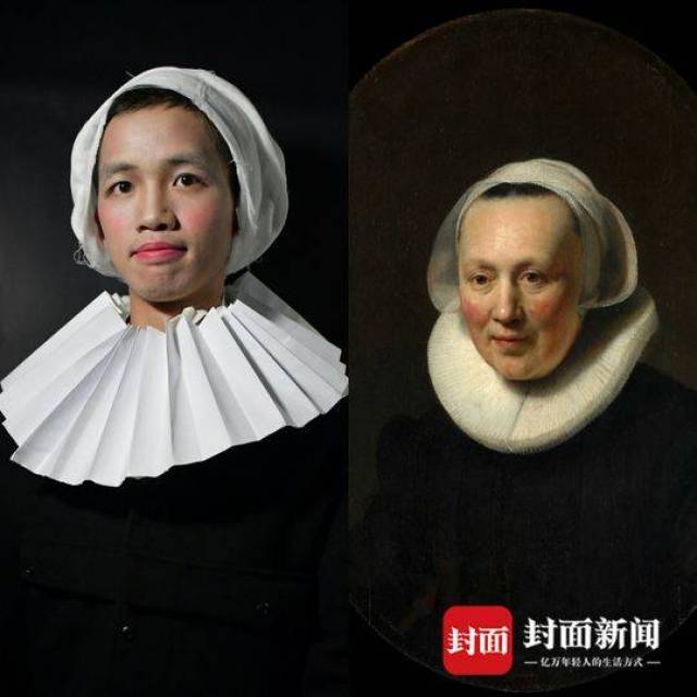 高校学生cos梵高《自画像》 摄影遇上油画这么美