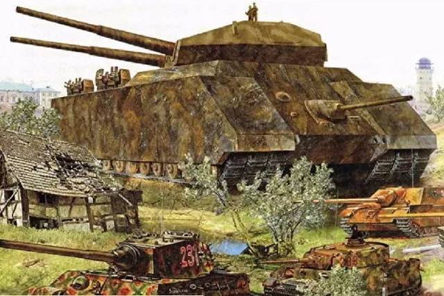 二战德国科幻巨坦比三层楼高,比篮球场大,设计师曾在苏联造坦克