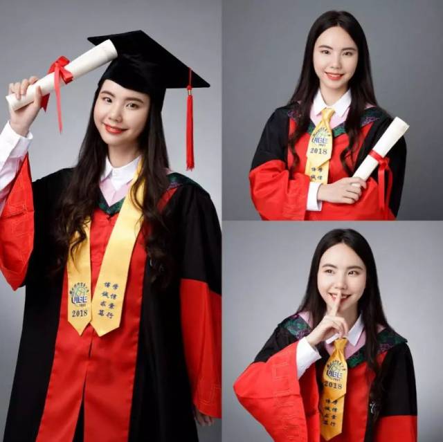 的佩戴方法,请大家尽情地发挥想象力,这儿向大家展示几种: 绶带学位服