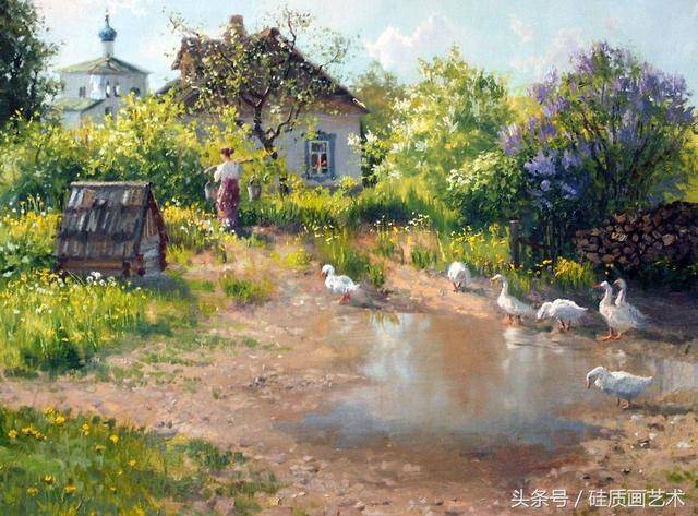 阿以田治修　油彩画　田園風景 阿以田治修 油彩画 田園風景 絵画